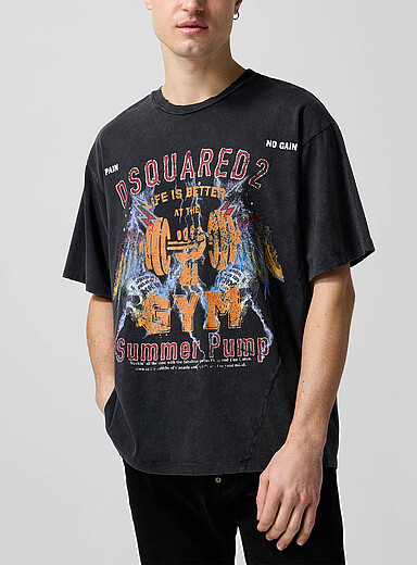 Dsquared2: Le t-shirt vintage Summer Pump Noir pour homme