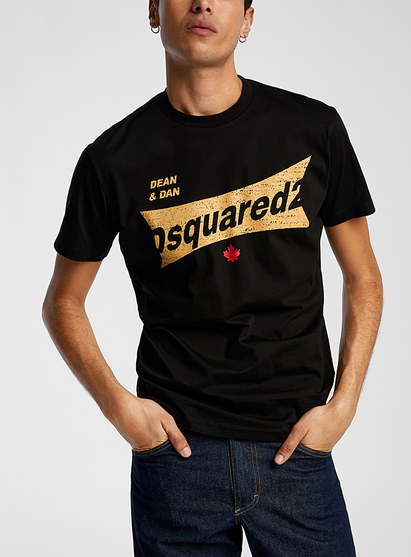 Dsquared2: Le t-shirt signature effet usé Noir pour homme
