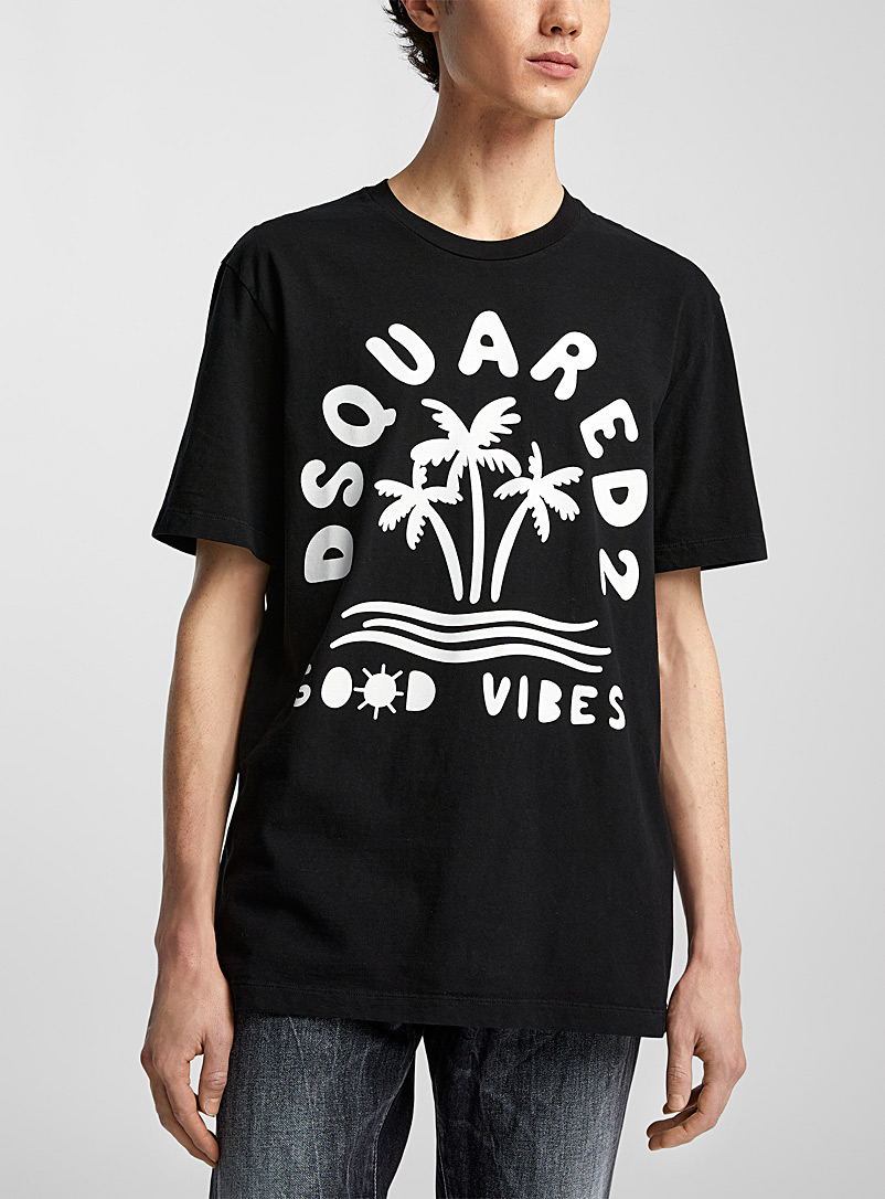 Dsquared2 Black Good Vibes signature T-shirt for men