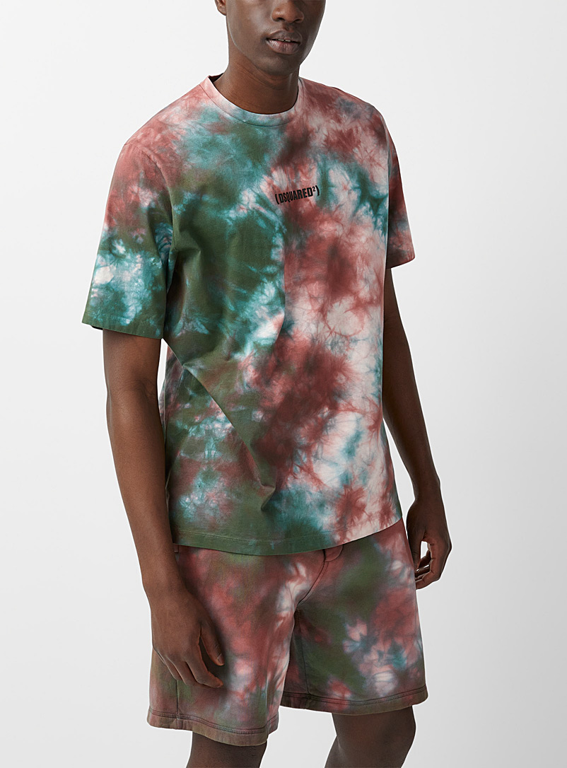 Dsquared2: Le t-shirt signature imprimé tie-dye Vert pour homme
