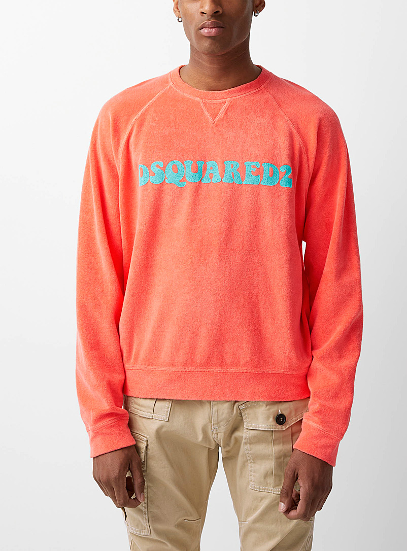 Dsquared2 Orange Orange terry sweatshirt for men