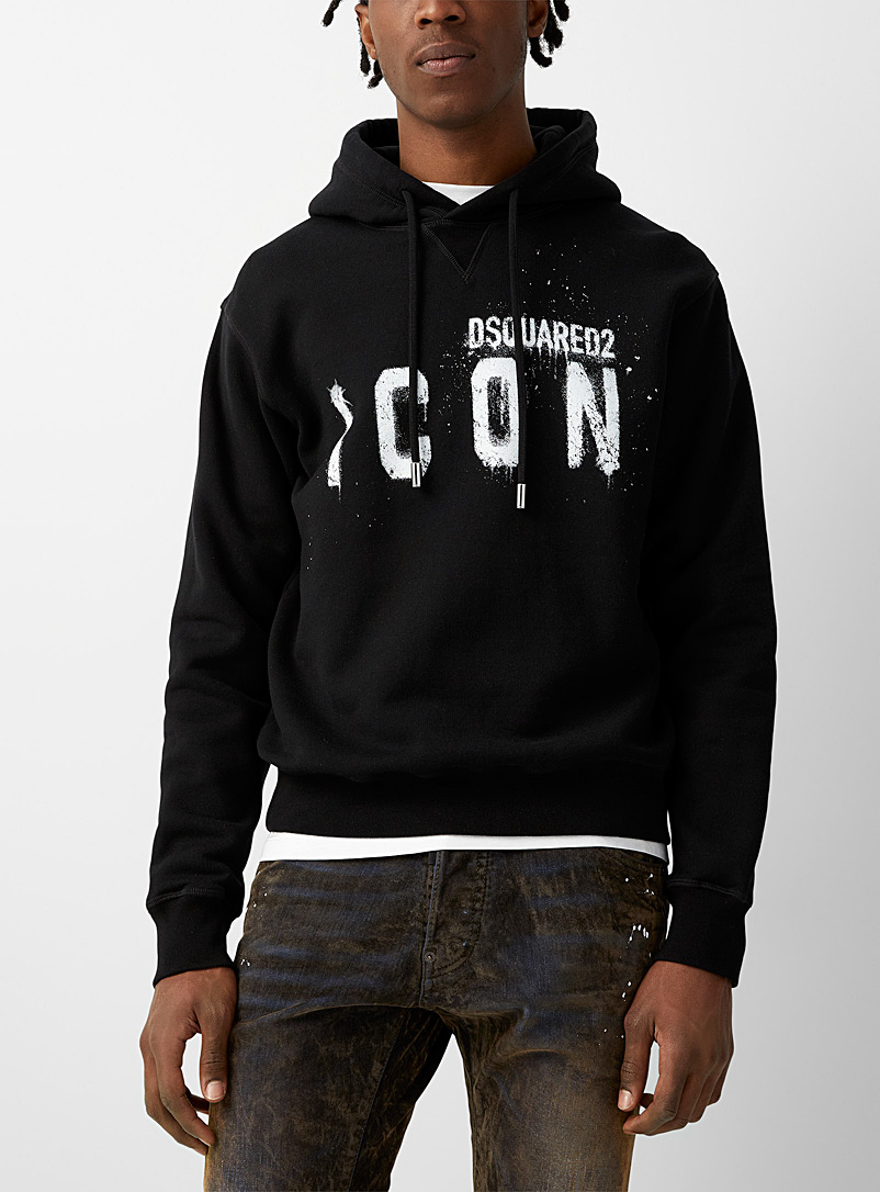 Dsquared2 Black Icon Spray hoodie for men