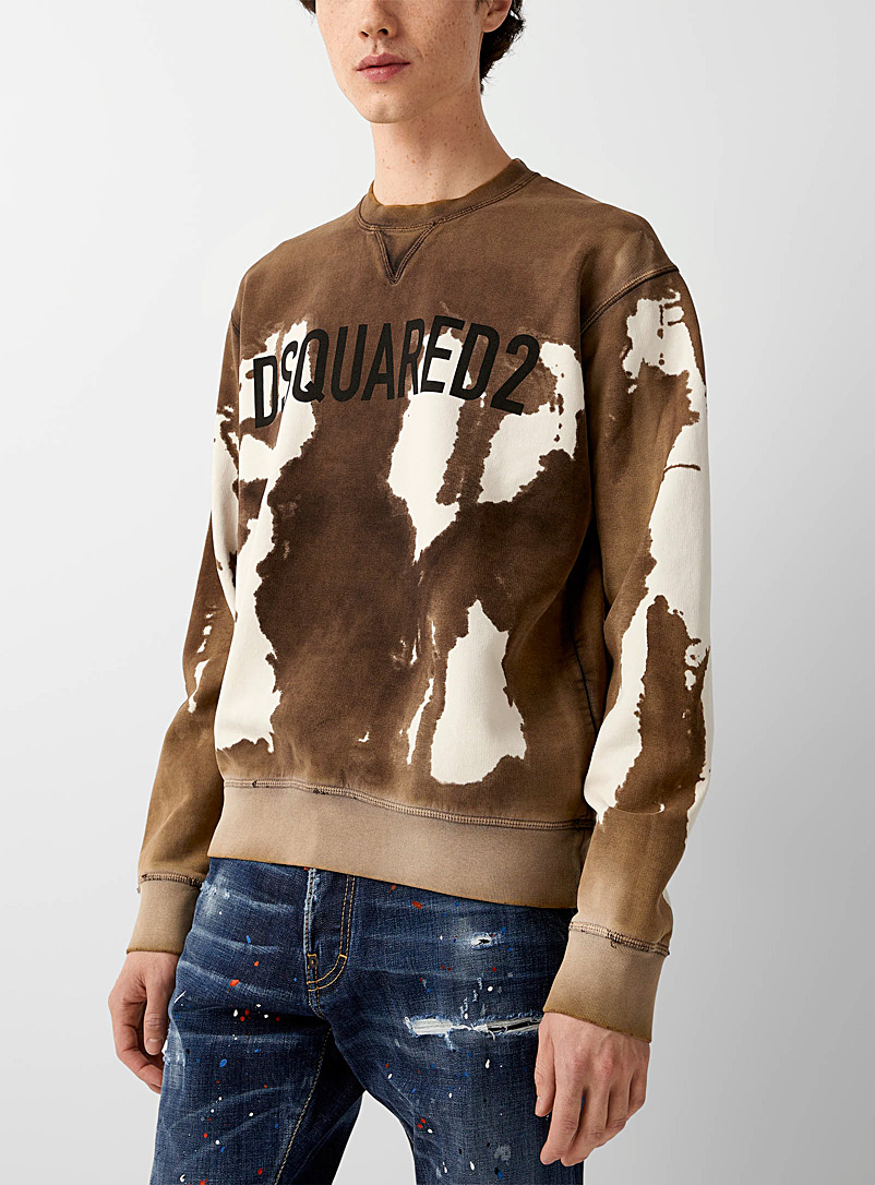 Dsquared2 Brown Tie-dye signature sweatshirt for men