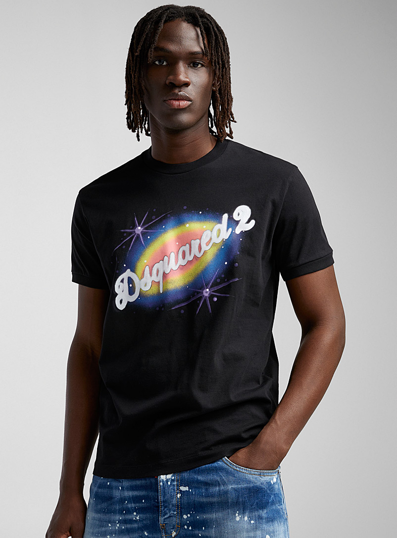 Dsquared2: Le t-shirt à logo Graffiti Noir pour homme