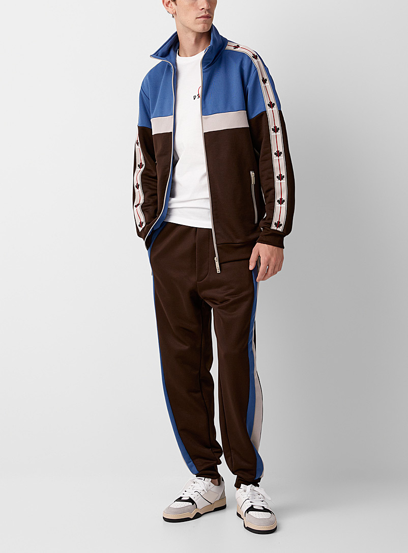 Dsquared2: La veste athlétique bandes feuilles d'érable Bleu à motifs pour homme