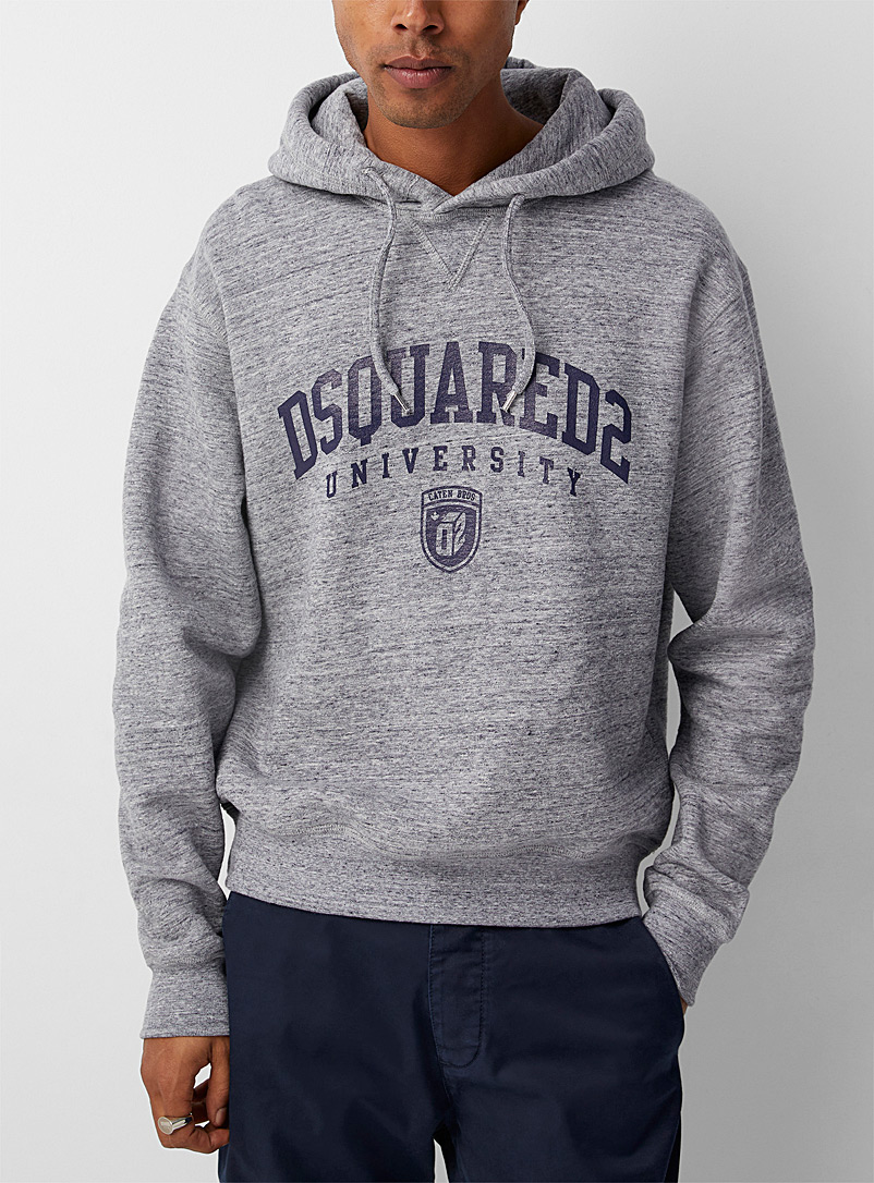 Dsquared2 Grey University hooded sweatshirt for men