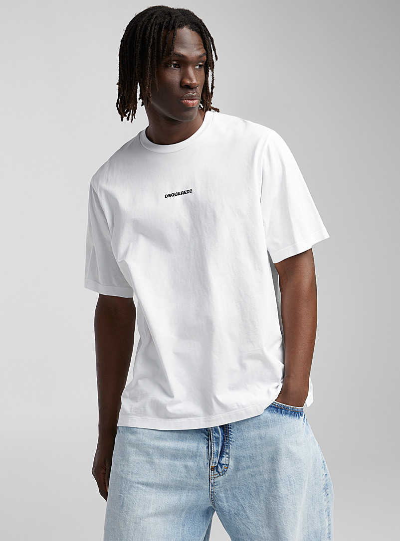 Dsquared2: Le t-shirt signature logo minimaliste Blanc pour homme
