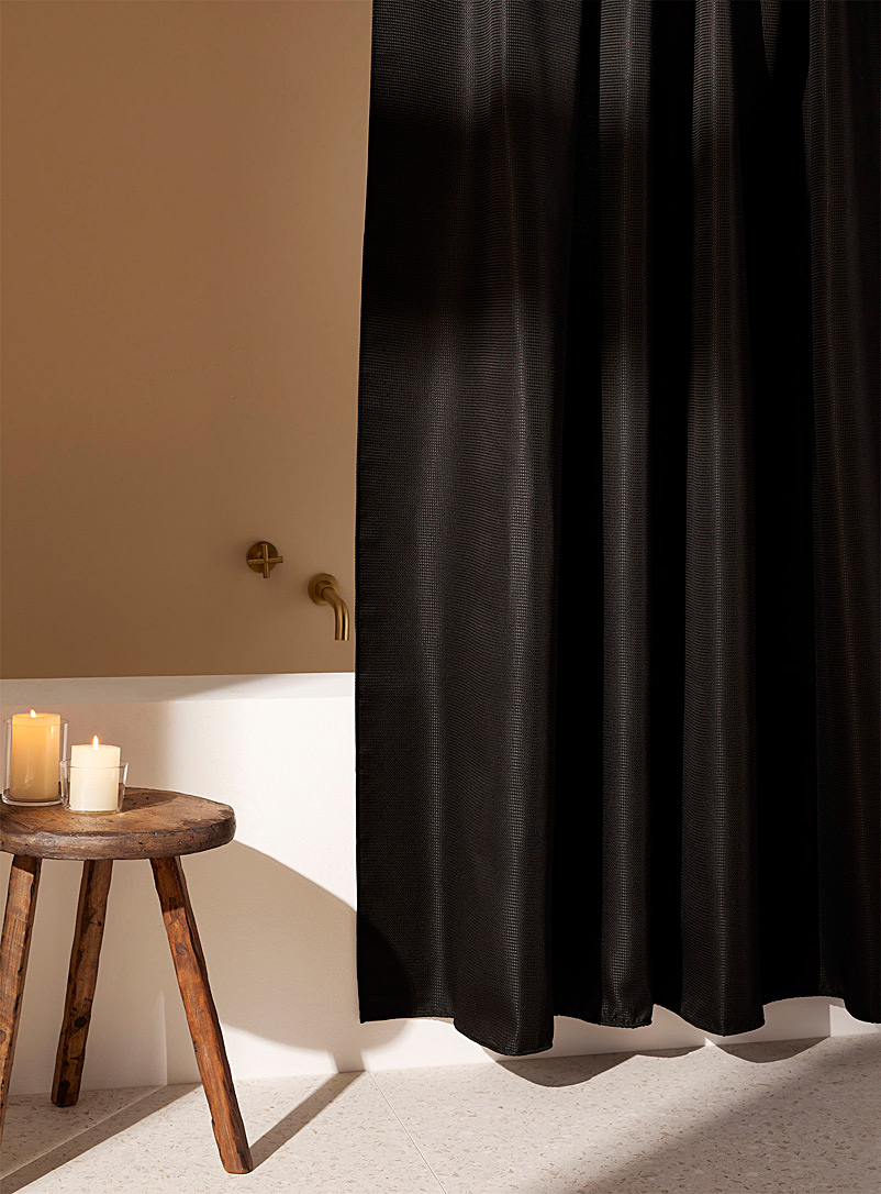 Simons Maison Black Black textured shower curtain