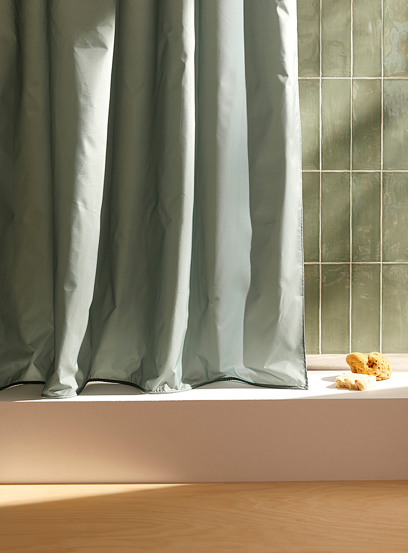 Simons Maison Green Solid recycled polyester shower curtain