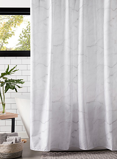 Fabric Shower Curtains Bathroom Simons, Fabric Shower Curtain With Matching Window Treatment