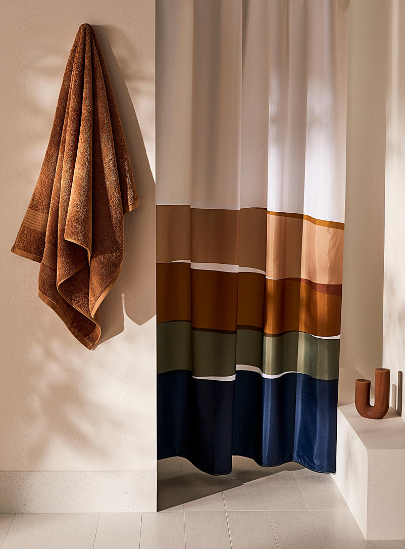 Modern palette recycled polyester shower curtain
