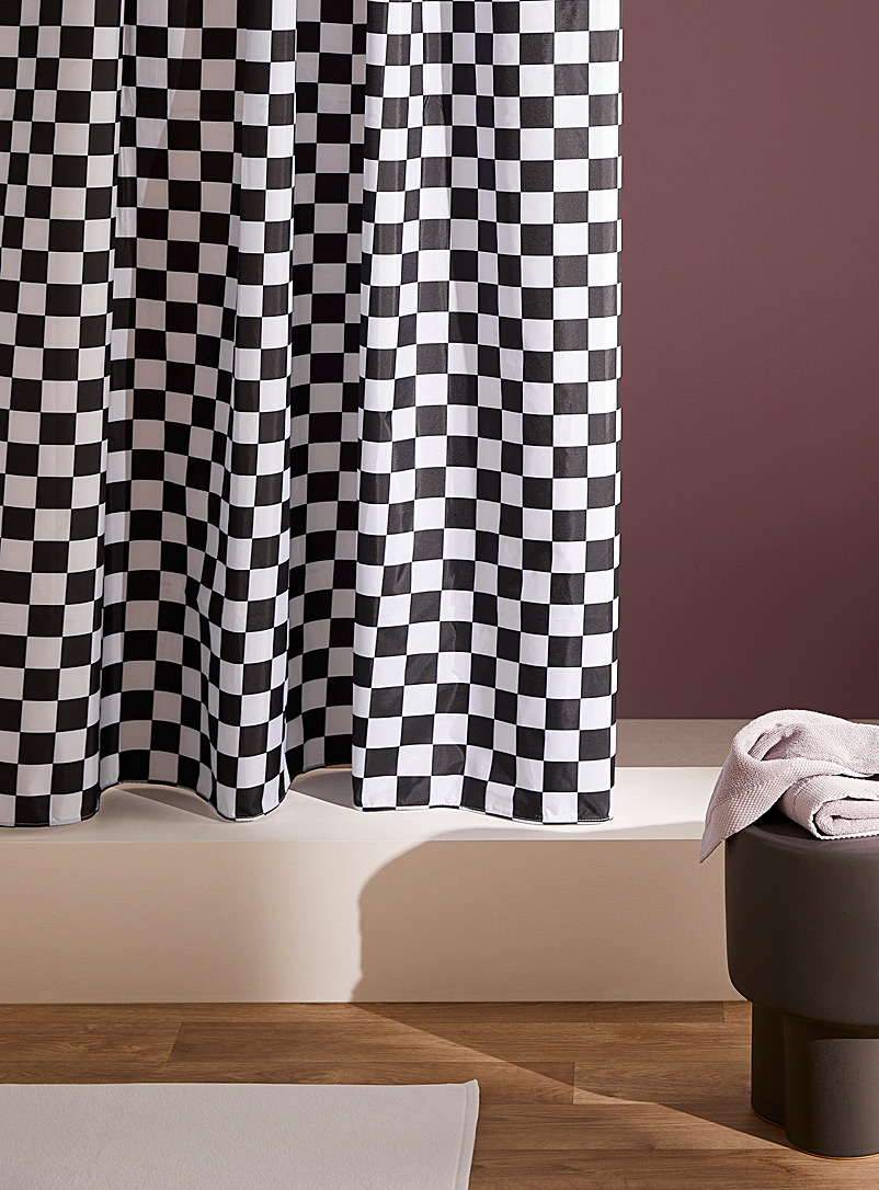 Simons Maison Black and White Checkered shower curtain
