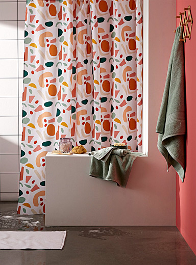 Twist Terrazzo Shower Curtain Simons, Toile Shower Curtain Rede