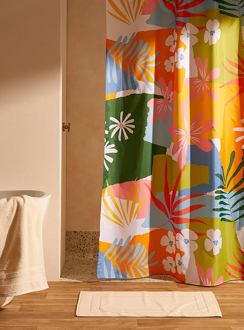Simons Maison: Le rideau de douche polyester recyclé fleurs tropicales Assorti