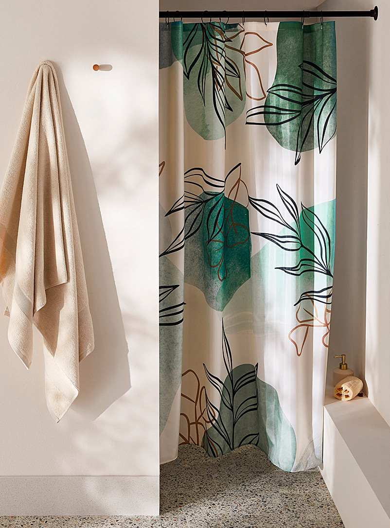 Simons Maison Assorted Watercolour foliage recycled polyester shower curtain