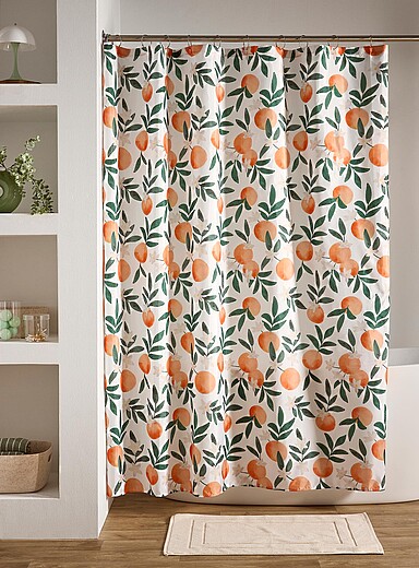 Oranges and flowers shower curtain