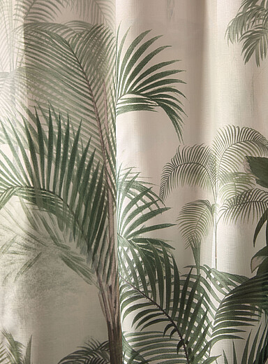 Le rideau de douche feuilles tropicales