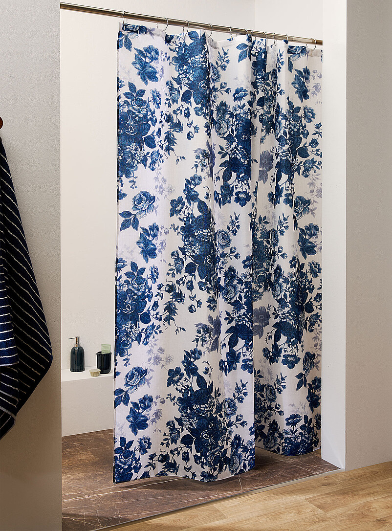 Contrasting flowers shower curtain product image (primary)
