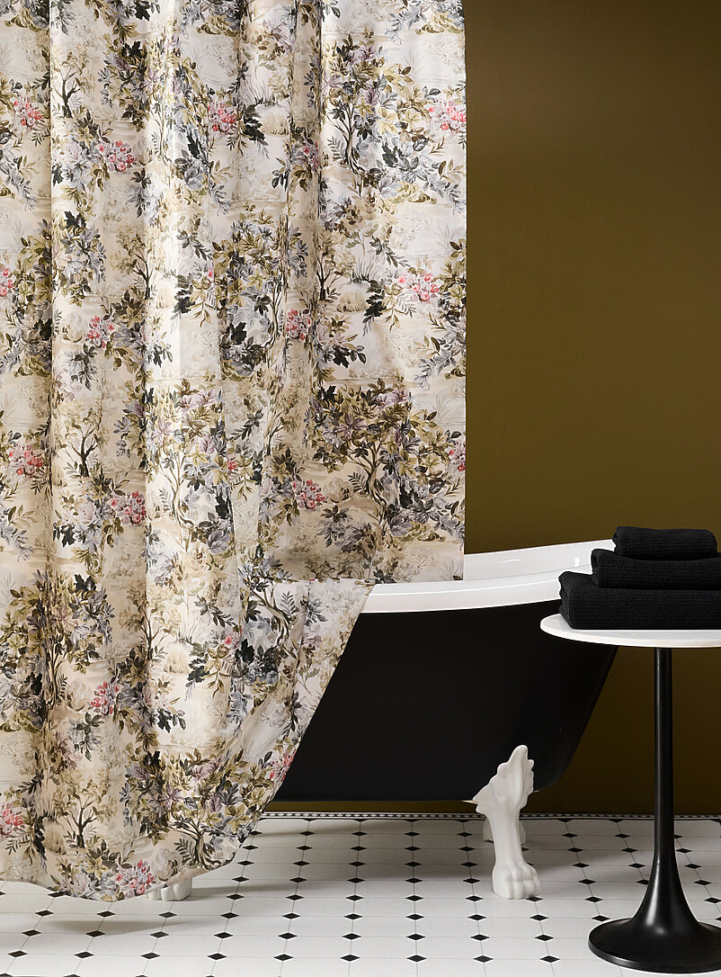 Camouflage flowers shower curtain product image (primary)