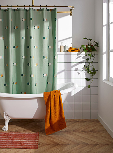 NEW Modern Bathroom Shower Curtain with Ring Hooks 180 x 180 cm Stripe Spots 