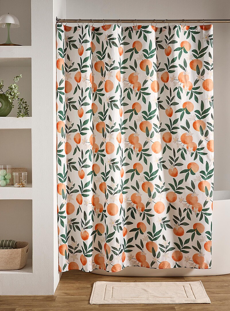 Oranges And Flowers Shower Curtain