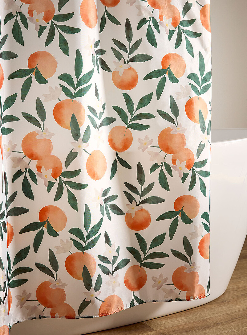 Oranges and flowers shower curtain product image 2
