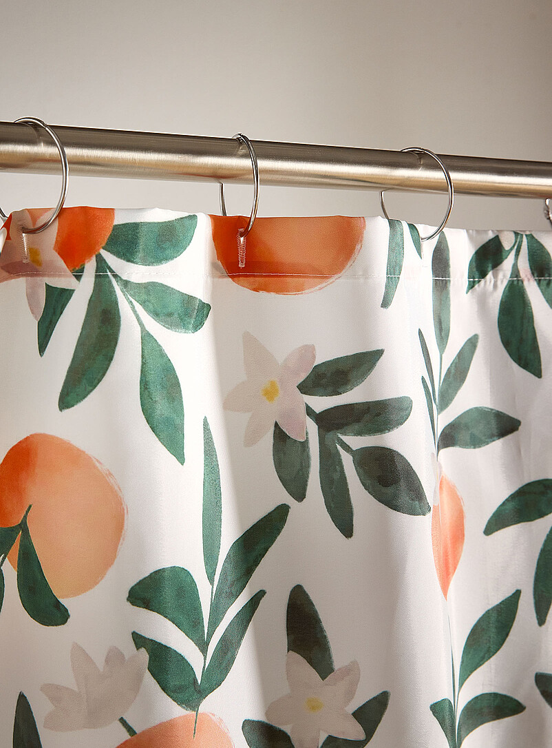 Oranges and flowers shower curtain product image 3
