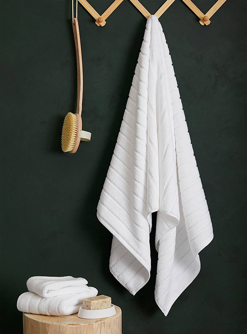 Kas Australia: Les serviettes pur coton rainurées Blanc