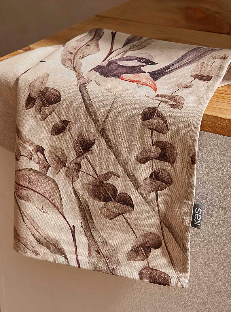 Kas Australia Assorted Nesting birds tea towel