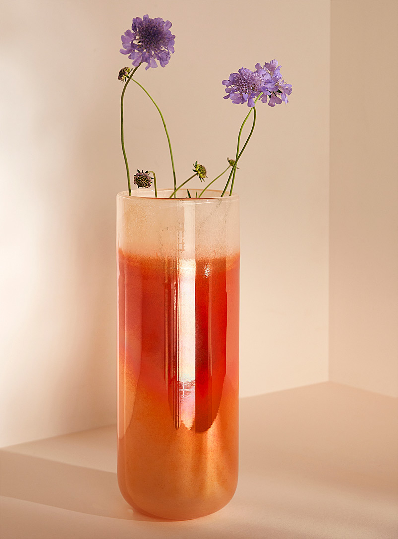 Kas Australia Orange Iridescent gradient elongated vase