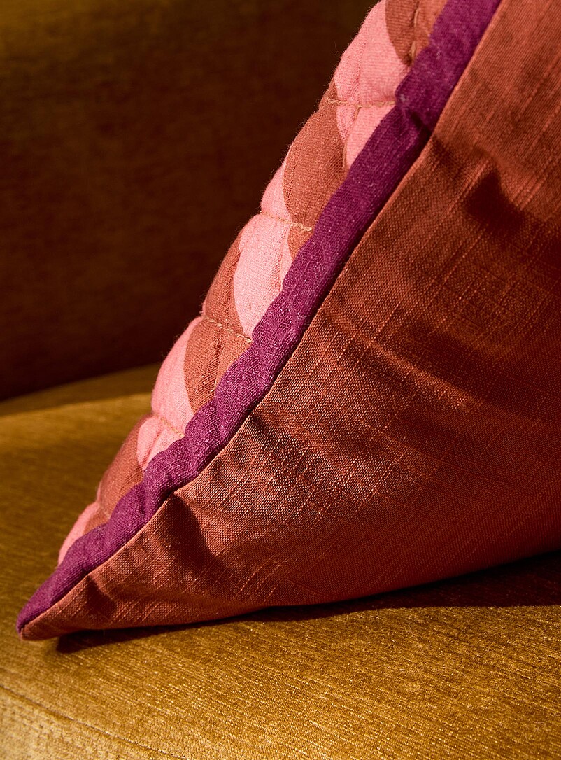 Kas Australia: Le coussin d&eacute;houssable rayures et losanges Jester 50 x 50 cm Rose