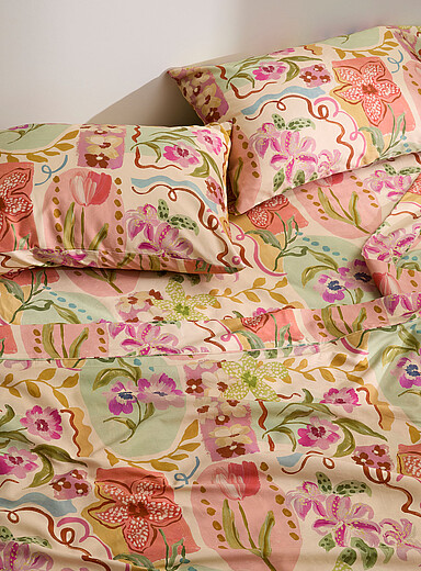 Kas Australia Assorted Les Fleurs gentle blooms sheet set Fits mattresses up to 16 in