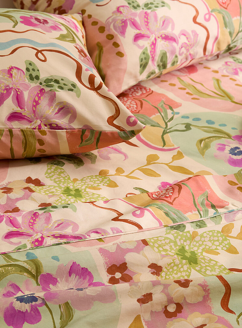 Kas Australia Assorted Les Fleurs gentle blooms sheet set Fits mattresses up to 16 in