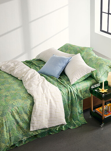 Clementine green floral duvet cover set