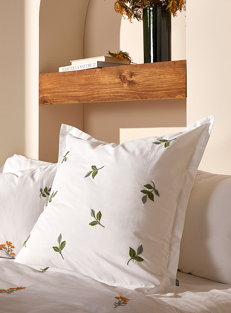 Kas Australia Assorted Embroidered flora Euro pillow sham