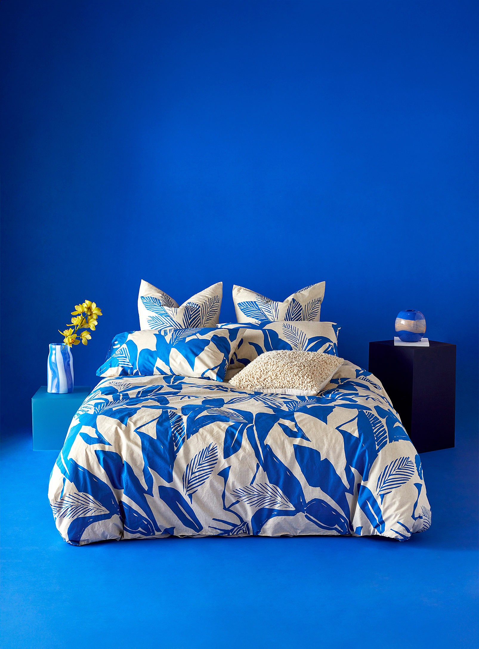 Kas Australia Sapphire Palms Duvet Cover Set In Blue
