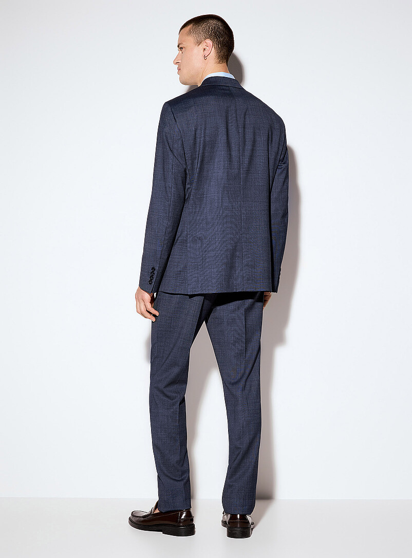 Calvin Klein Blue Midnight-blue piqu&eacute; suit <b>Slim fit</b> for men