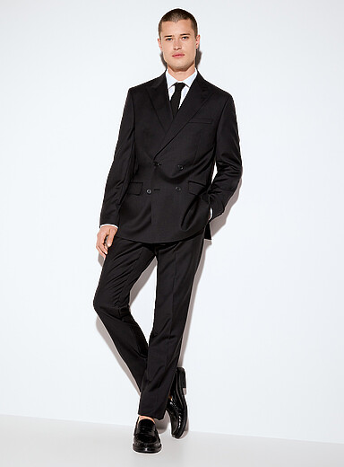 Le complet double boutonnage noir <b>Coupe ajust&eacute;e</b>