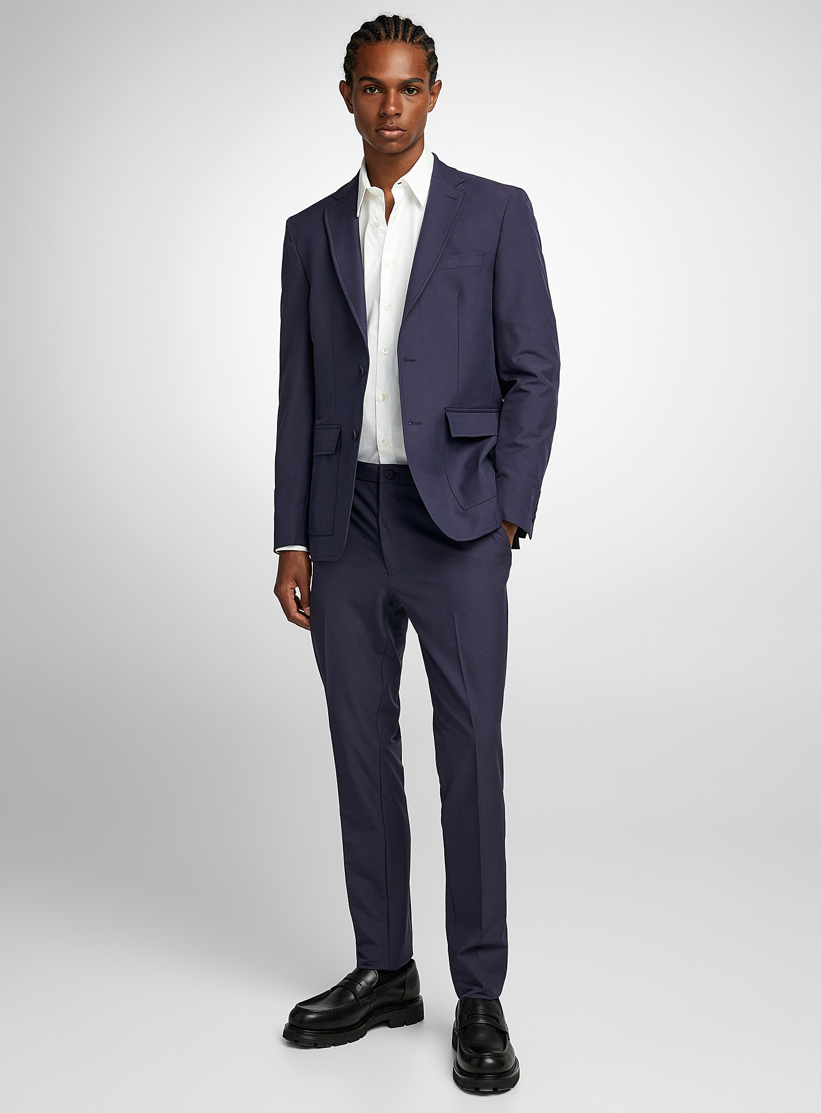 Calvin Klein Stretch Twill Navy Suit Slim Fit In Navy/midnight Blue