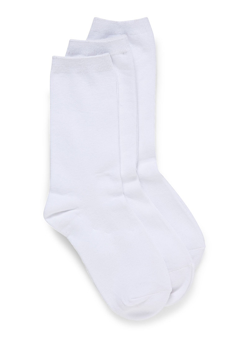 Simons White Classic socks Set of 3 for women