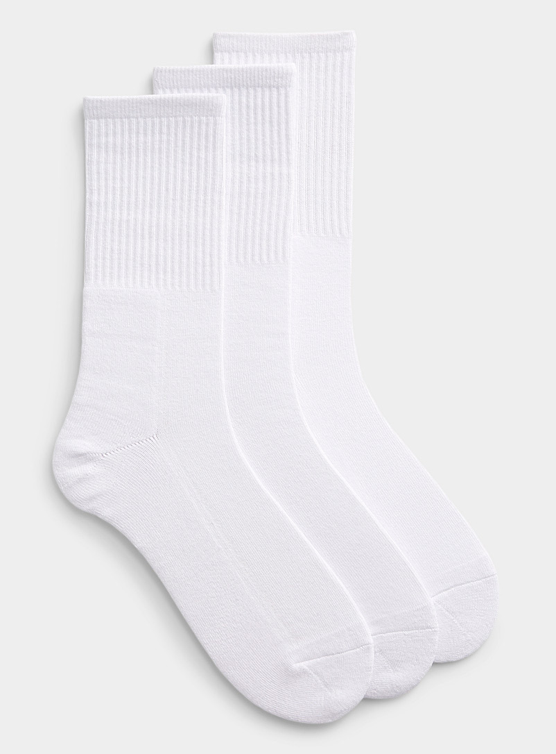 Le 31 White Solid organic cotton socks 3-pack for men