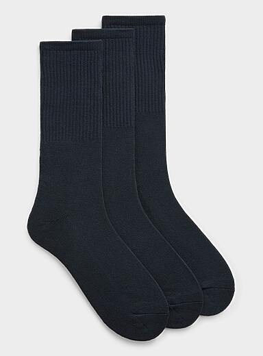 Solid organic cotton blend socks 3-pack