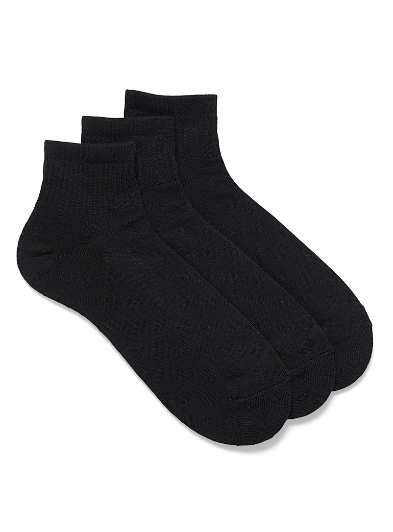 Le 31 Black Organic cotton ankle socks for men