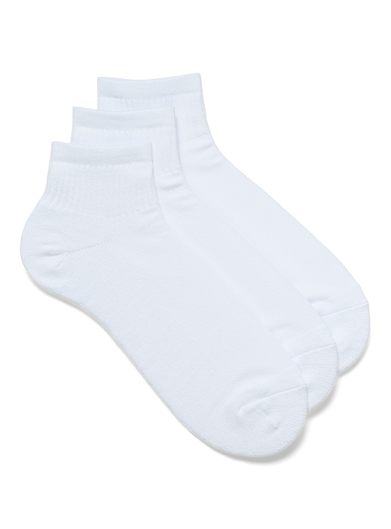 Le 31 White Organic cotton ankle socks for men