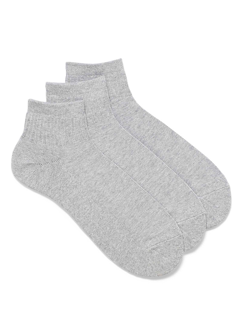 Le 31 Charcoal Organic cotton ankle socks for men