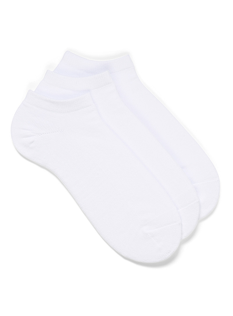 Le 31 White Organic cotton ped socks 3-pack for men