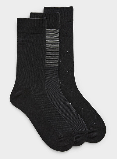 Les chaussettes habill&eacute;es losanges/rayures Emballage de 3