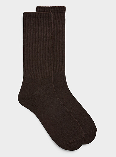 Ribbed combed-cotton socks