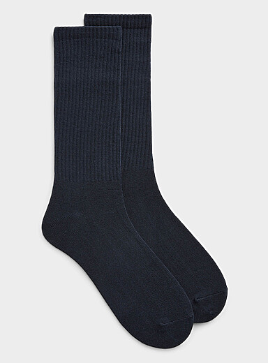 Ribbed combed-cotton socks