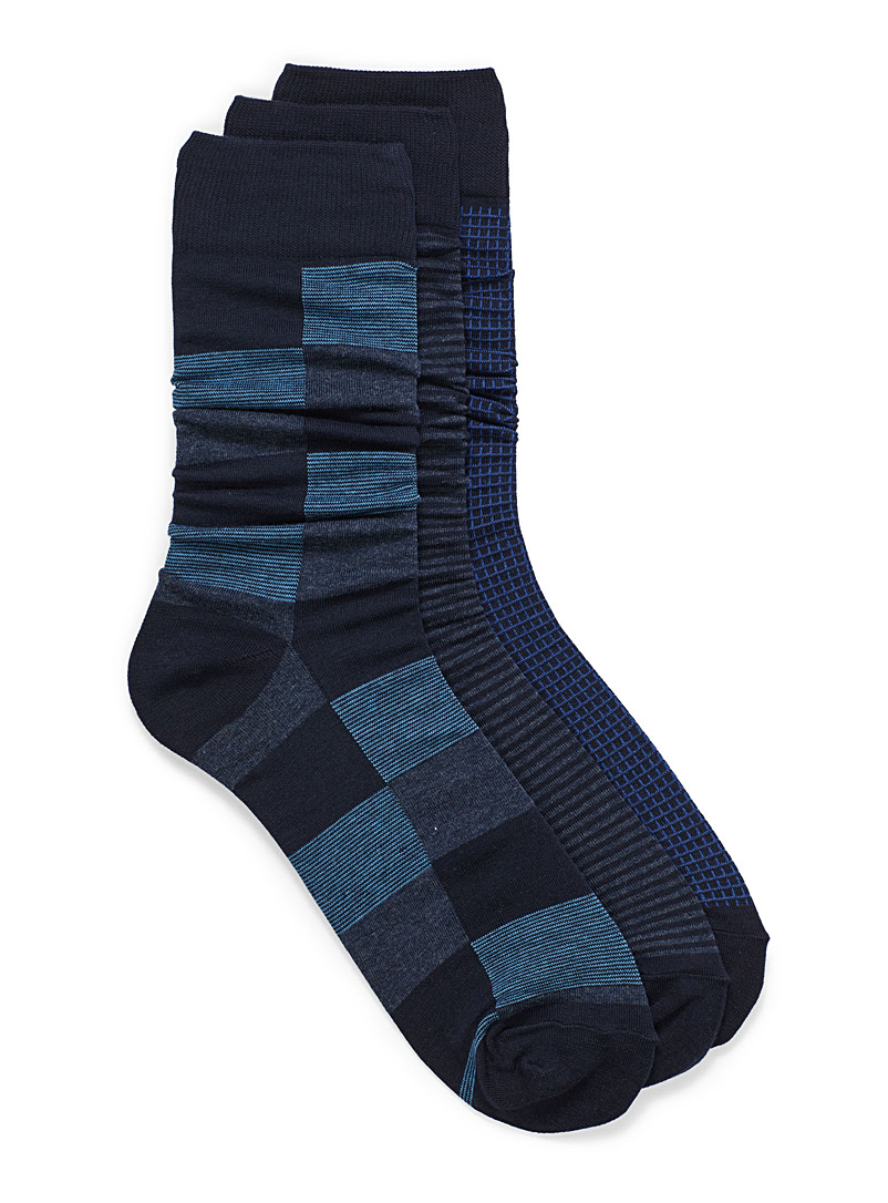 Le 31 Marine Blue Multi-tone sock 3-pack for men
